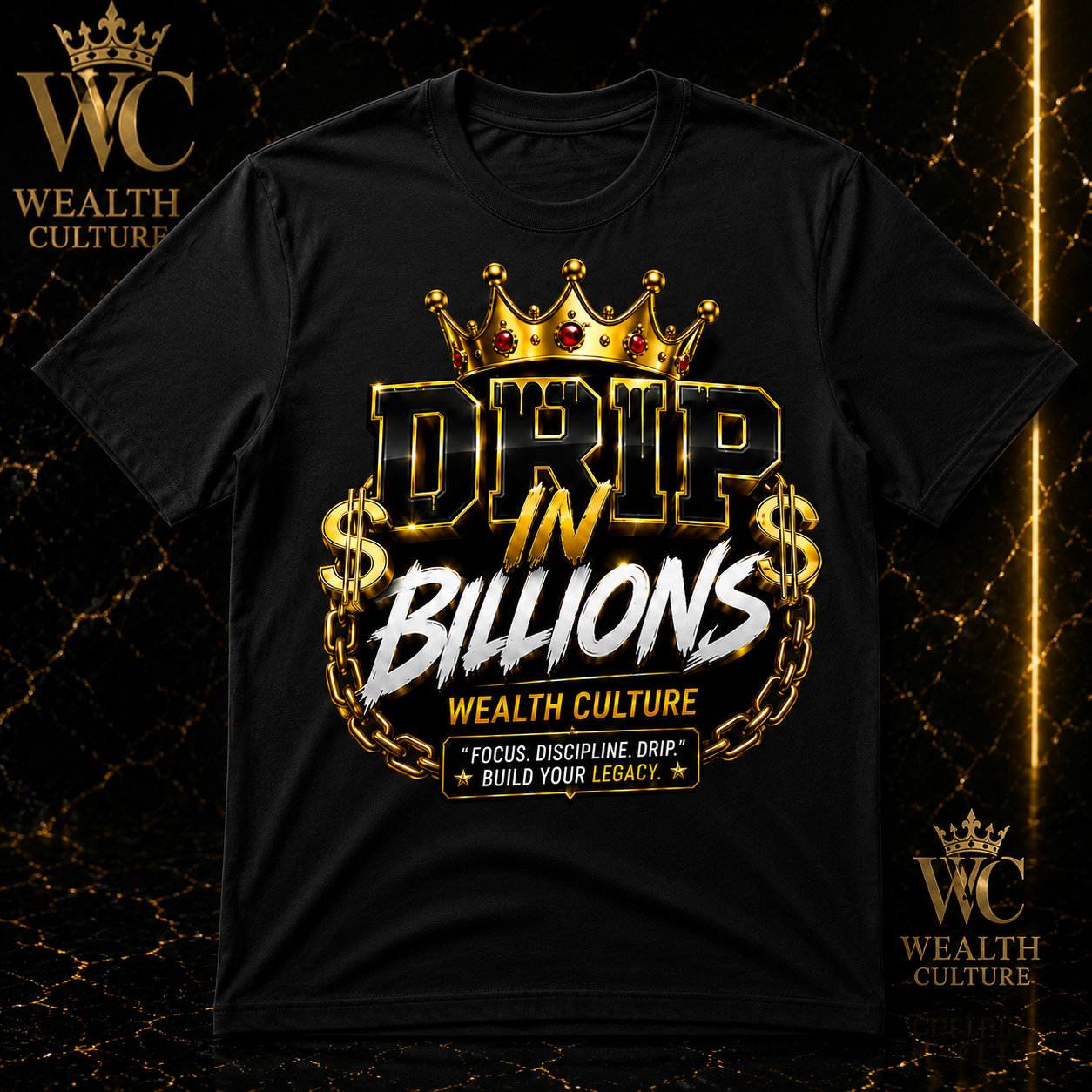 Wealth Culture Teen Drip in Billions Signature Graphic Tee