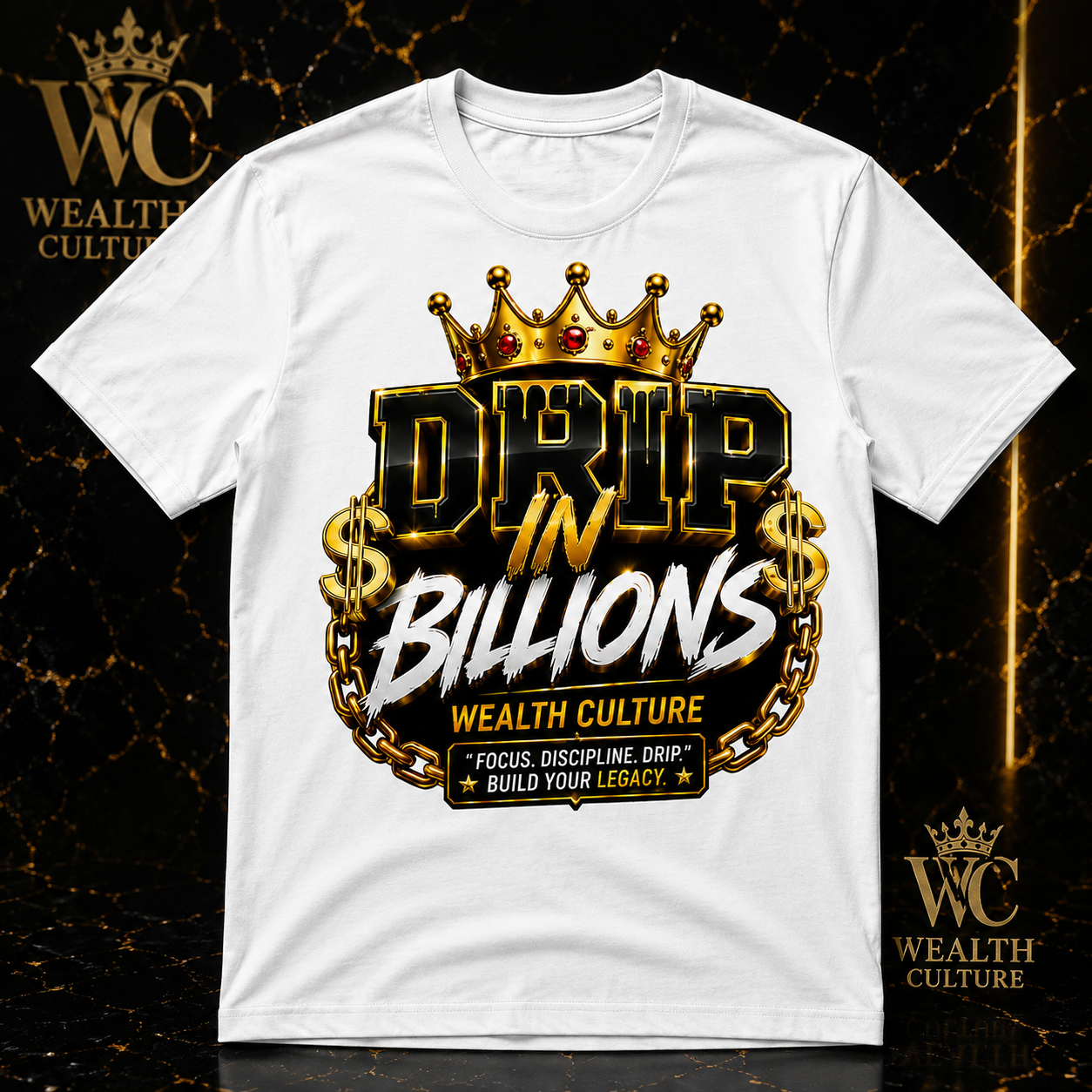 Wealth Culture Teen Drip in Billions Signature Graphic Tee