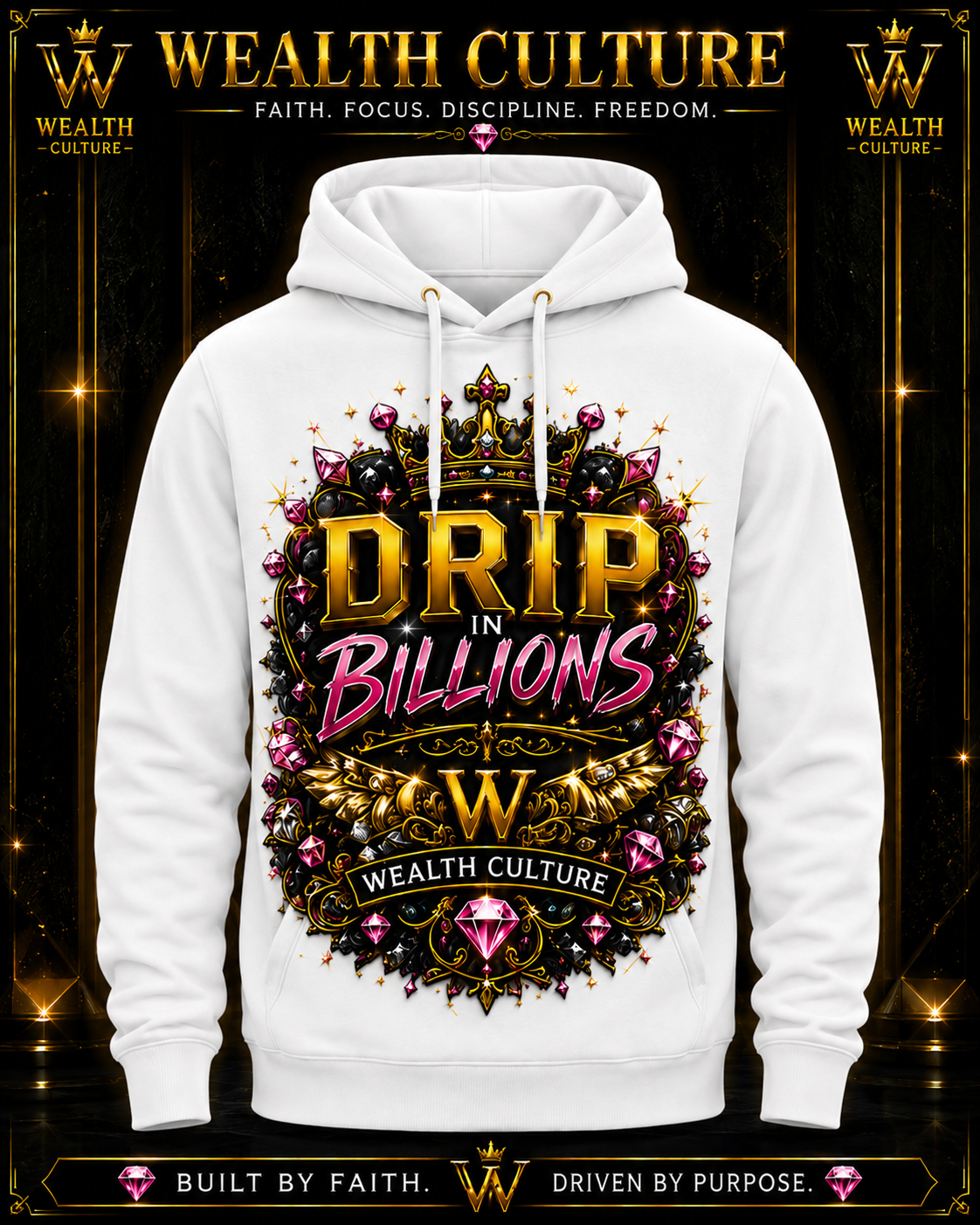 Drip in Billions Girls Graphic Hoodie | Wealth Culture