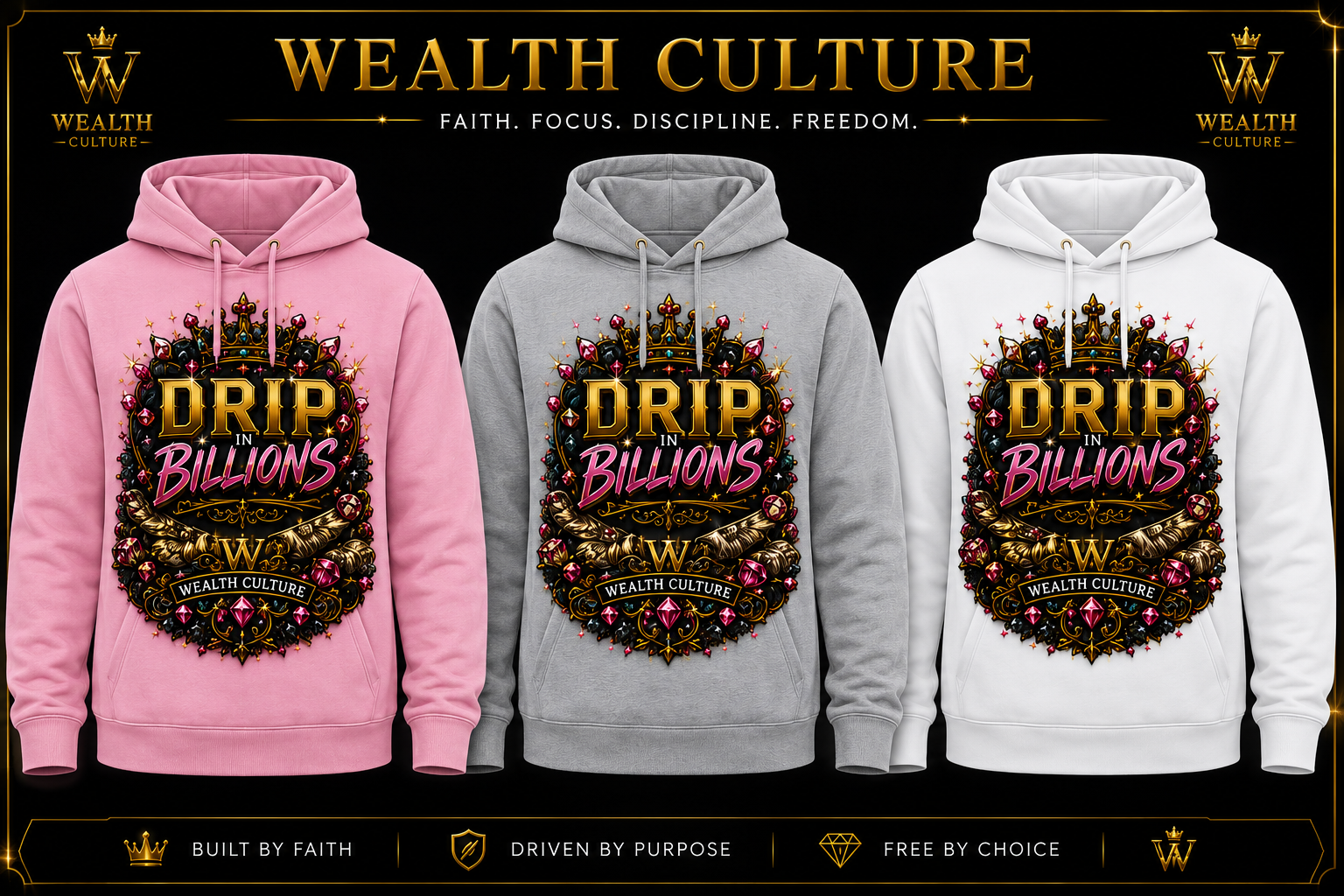 Drip in Billions Girls Graphic Hoodie | Wealth Culture