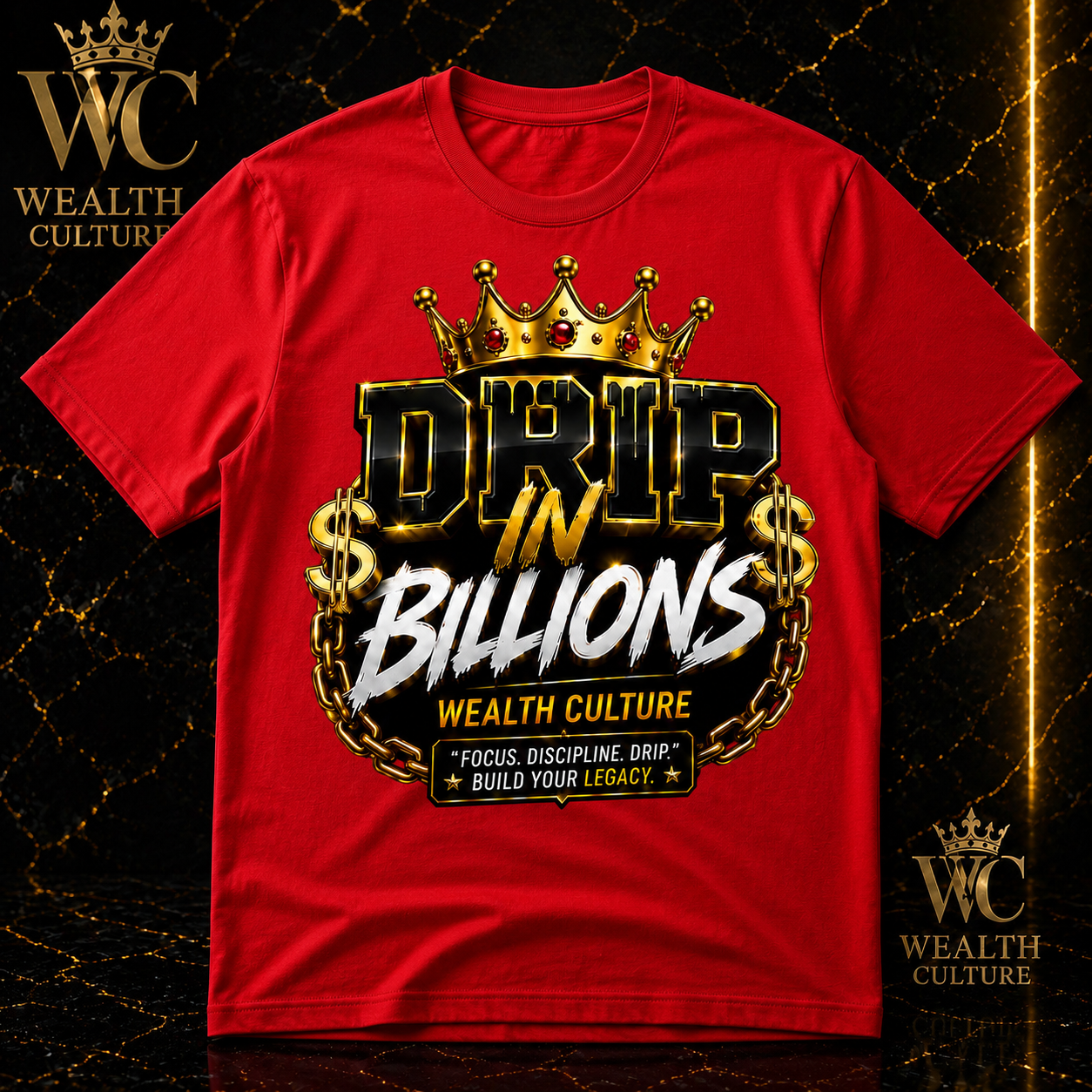Wealth Culture Teen Drip in Billions Signature Graphic Tee