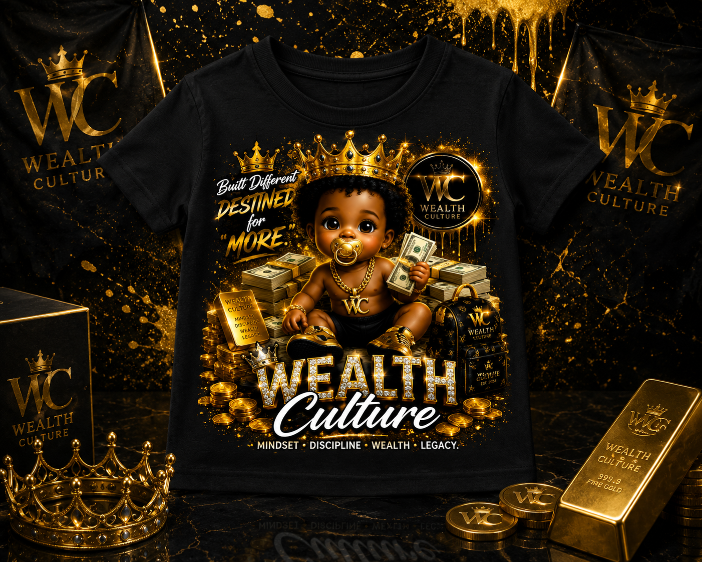 Wealth Culture "Destined for More" Toddler & Baby Graphic Tee