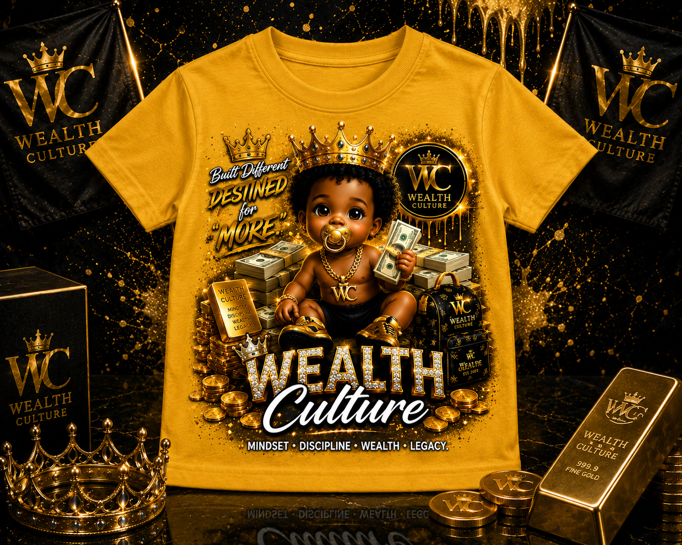 Wealth Culture "Destined for More" Toddler & Baby Graphic Tee