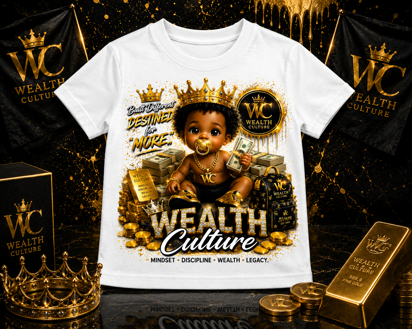 Wealth Culture "Destined for More" Toddler & Baby Graphic Tee