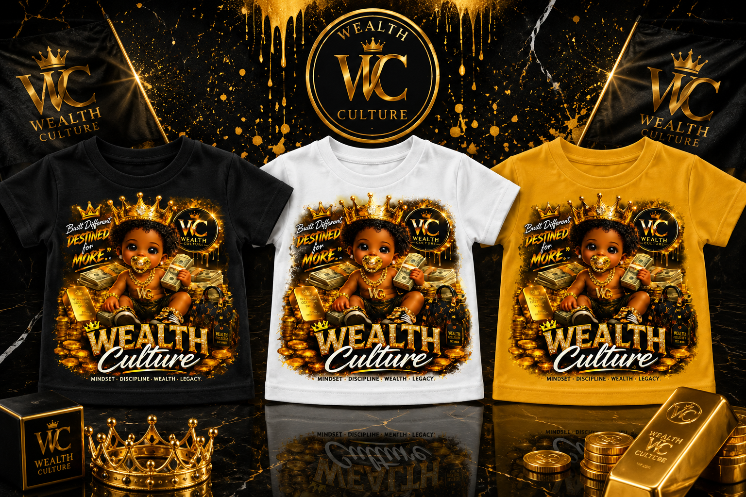 Wealth Culture "Destined for More" Toddler & Baby Graphic Tee