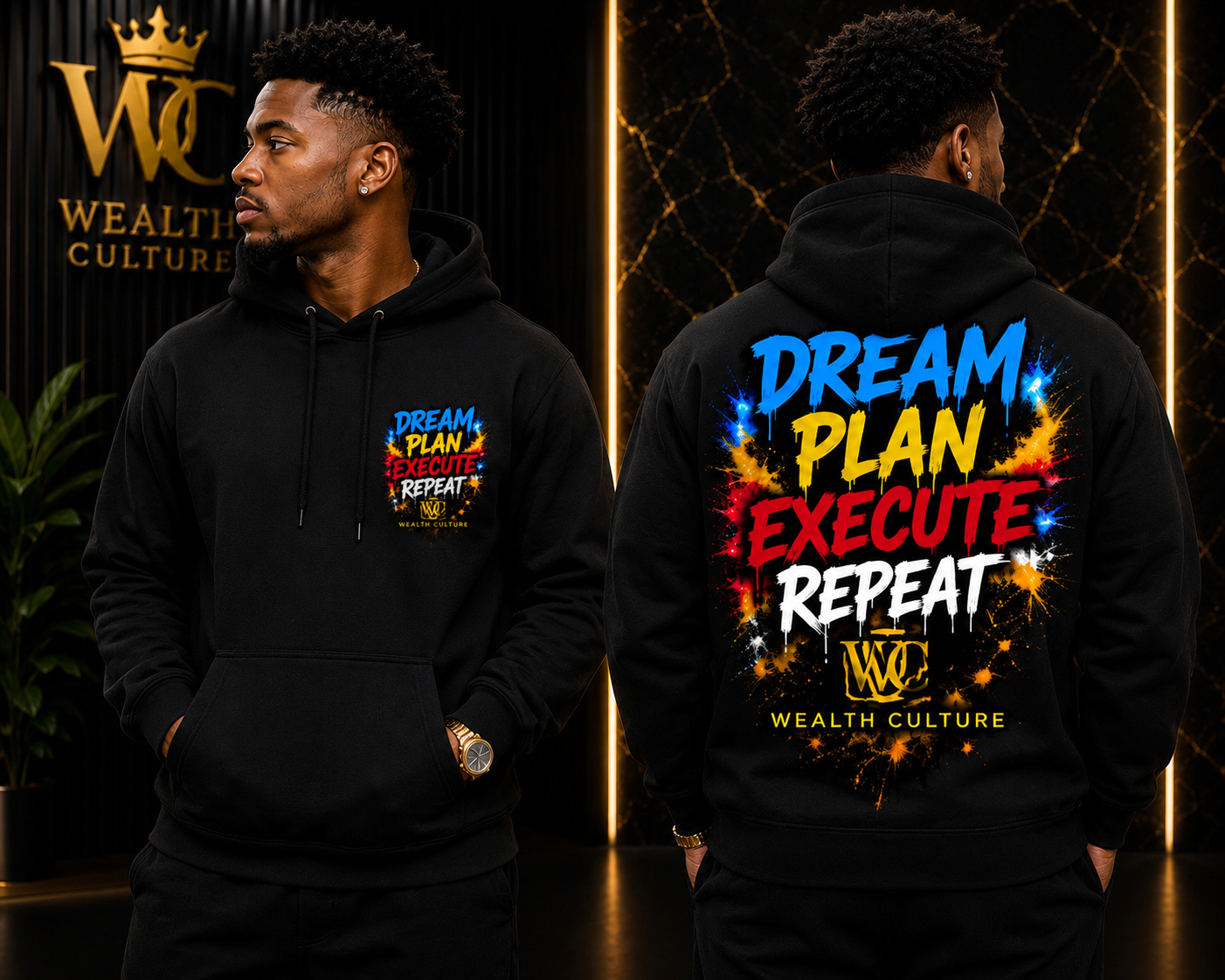 Wealth Culture "Dream Plan Execute Repeat" Graphic Hoodie